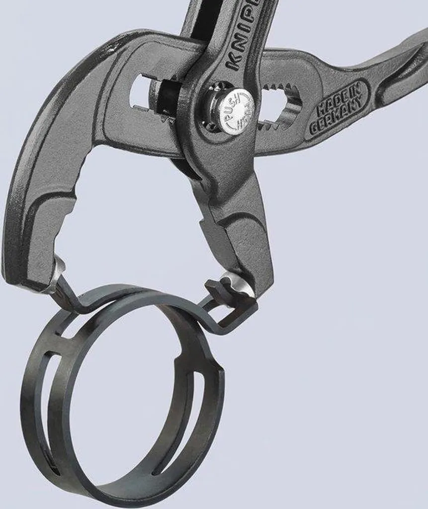 Pince de serrage antidérapante 180 mm avec poignée confort en PVC gris