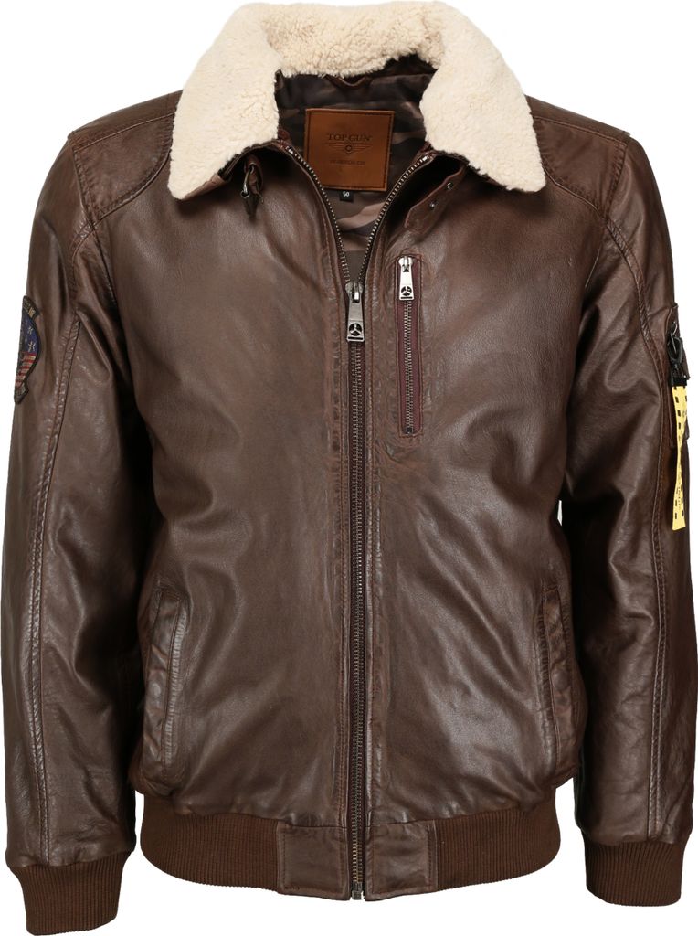 Top Gun Lederjacke TG20193144 Herren brown 52