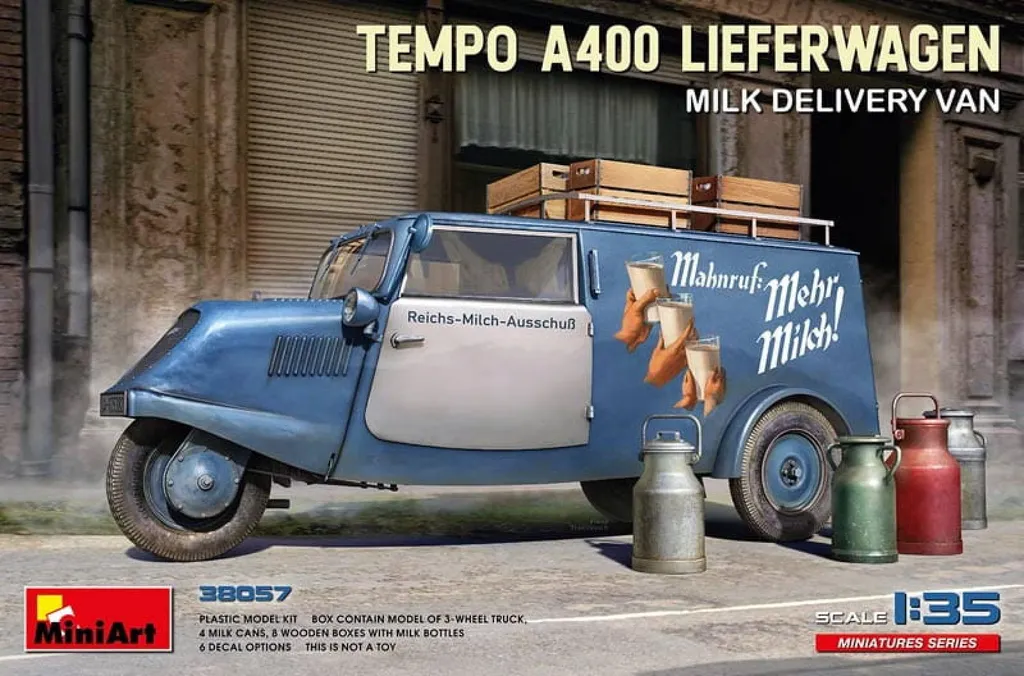 Véhicule Miniature Tempo A400 Camion de Lait 1/35 Maquette en Plastique