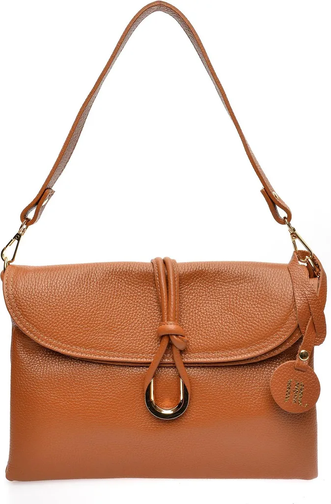 Anna Luchini Sac à bandoulière AW25 AL 118 Cognac en cuir véritable