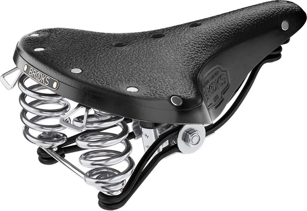 Selle Cuir Brooks B66 Noire B281HS0A07202 avec Double Ressort Arrière