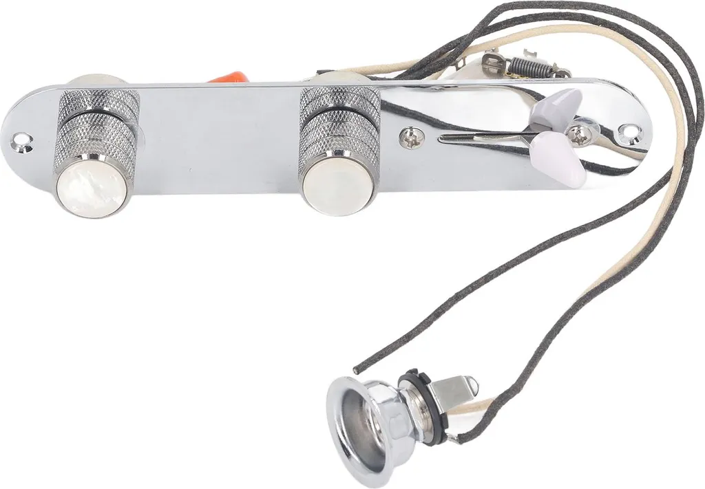 Plaque de Commande Pré-câblée pour Guitare Électrique avec Boutons Silver
