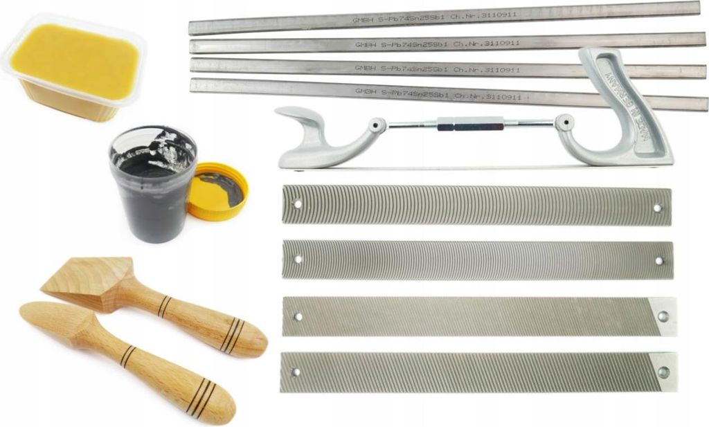 Großes Lötset: Zinn, Paste, Wachs, Spachtel, Feilen