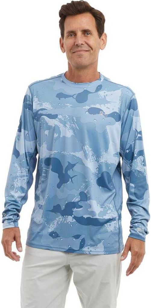 Pelagic Vaportek Brush Camo Uv-schutz Langarm-t-shirt Blau M Mann Blau M
