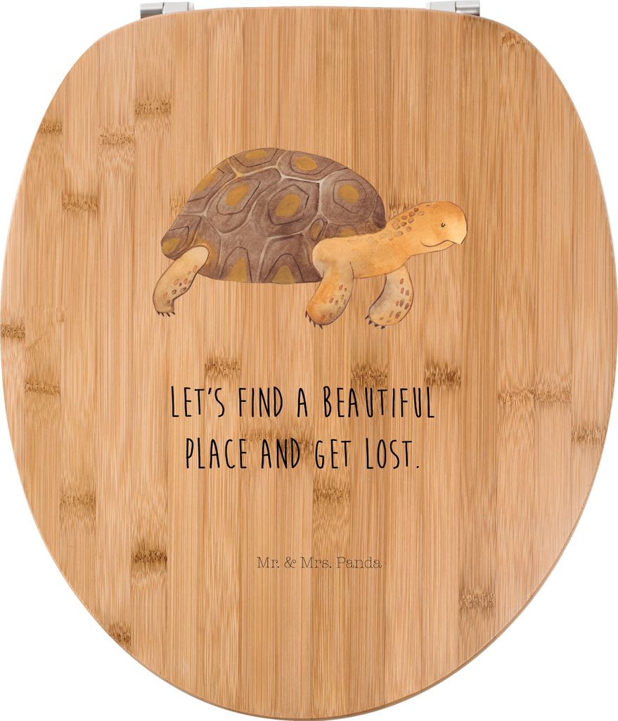 Mr. & Mrs. Panda Toilettendeckel Schildkröte Marschieren - Transparent - Geschenk, Schildkröten, WC-Sitz, Meer, Motivation, Lieblingsmensch, Holz...