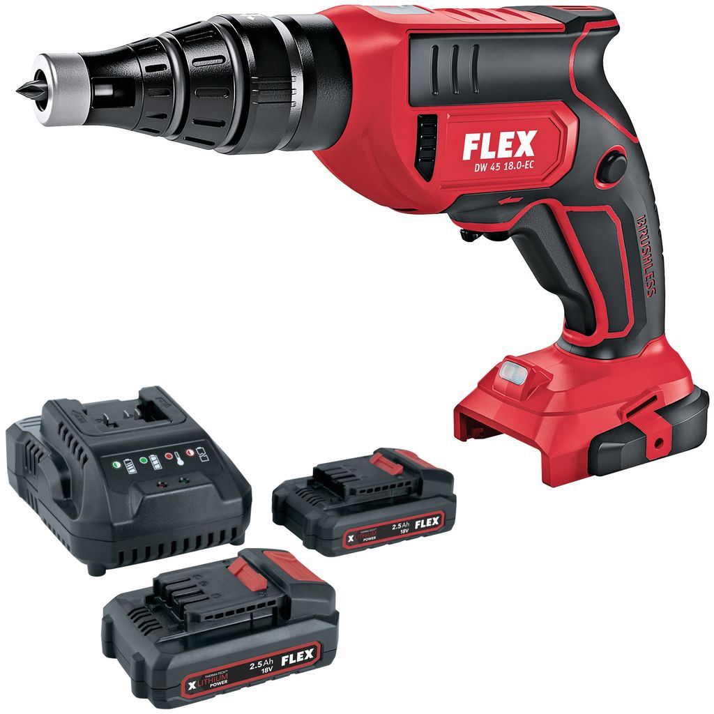 Flex Akku Trockenbauschrauber DW 45 18.0-EC C + Akku Set P-Set 22 Q (18 V)