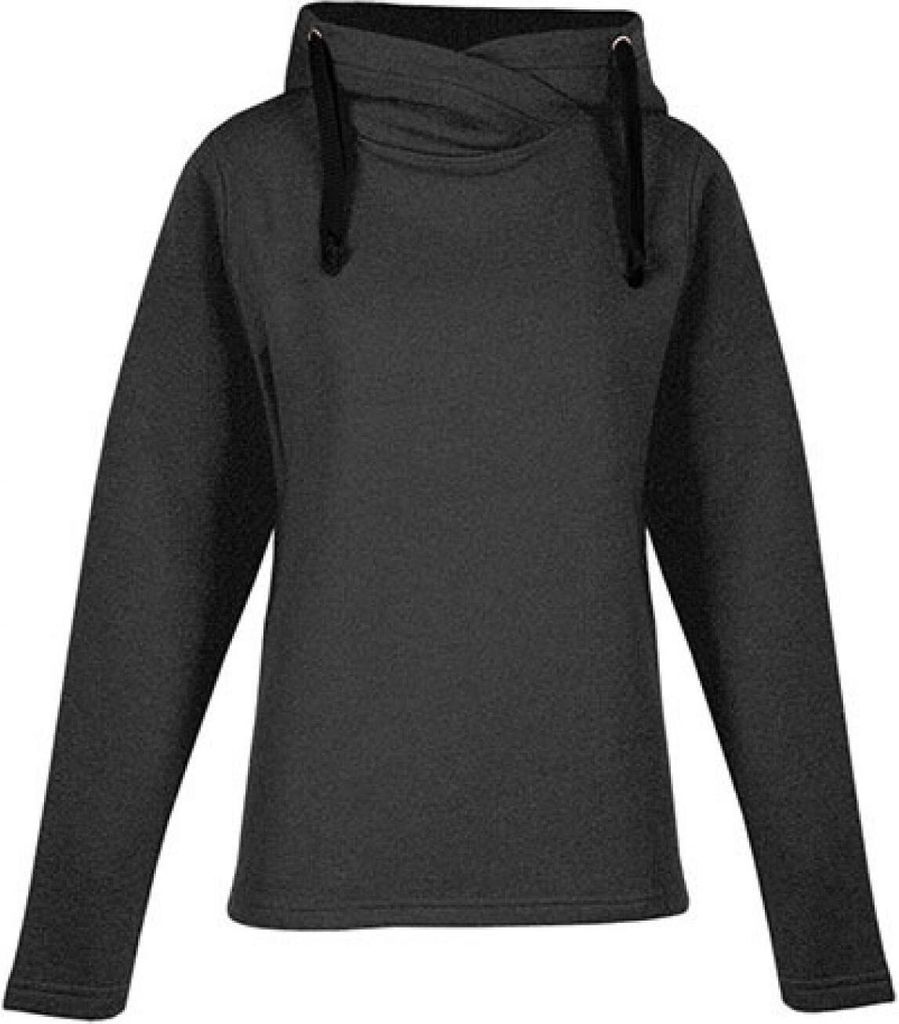 Heather Hoodie 60-40 Damen, Schwarz-Melange, S