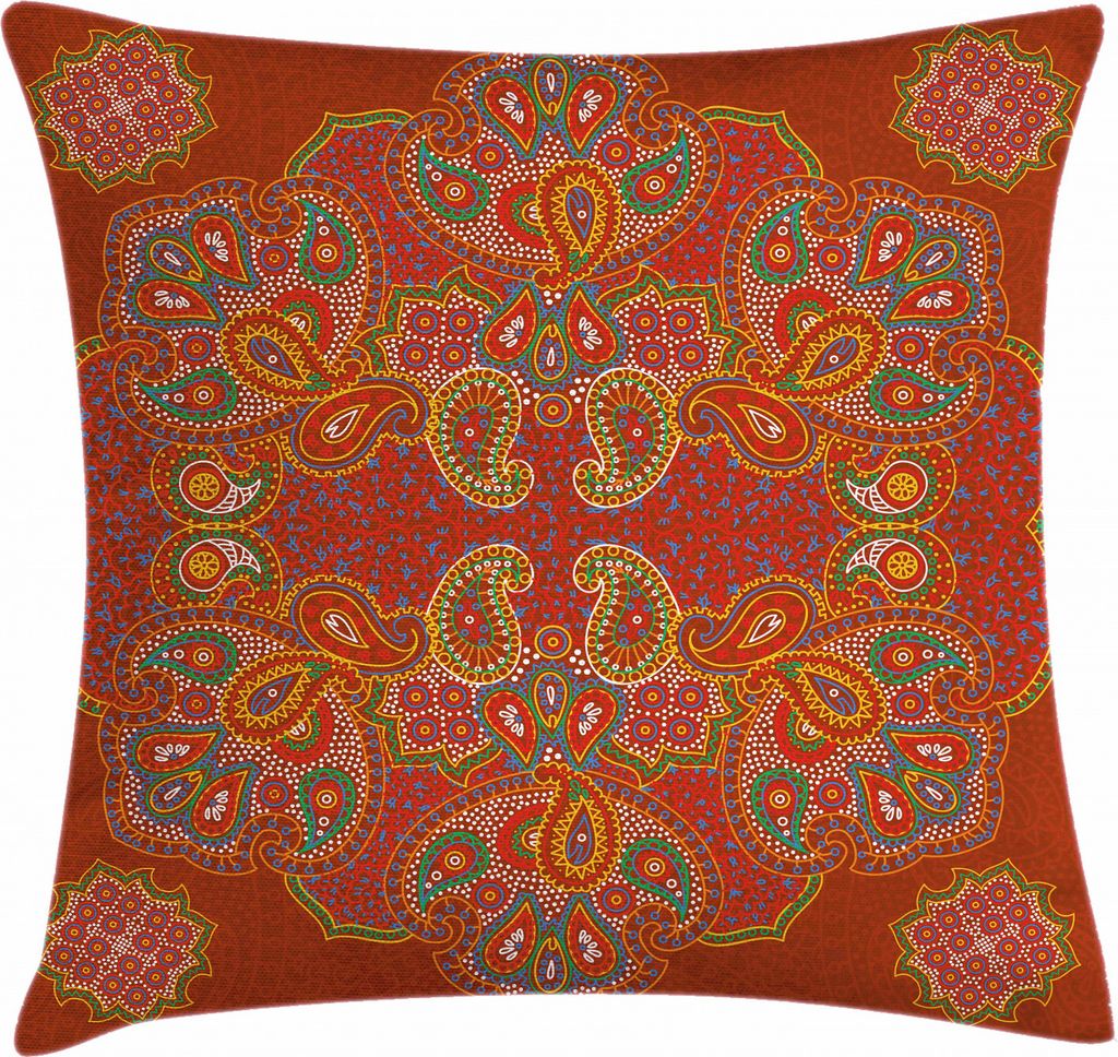 ABAKUHAUS Red Mandala Kissenbezug, Persian Paisley, Seitenschläferkissenhülle ohne Kissen mit Reißverschluss und Beitseitigem Druck Waschbar, 50...
