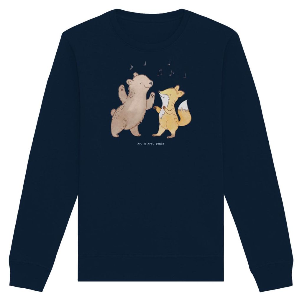 Mr. & Mrs. Panda Baumwoll Pullover Hase Tanzen Größe L - French Navy - Geschenk, Sweater, Tanzkurs, Tanzschule, Sweatshirt, Bio, gehen, Pulli