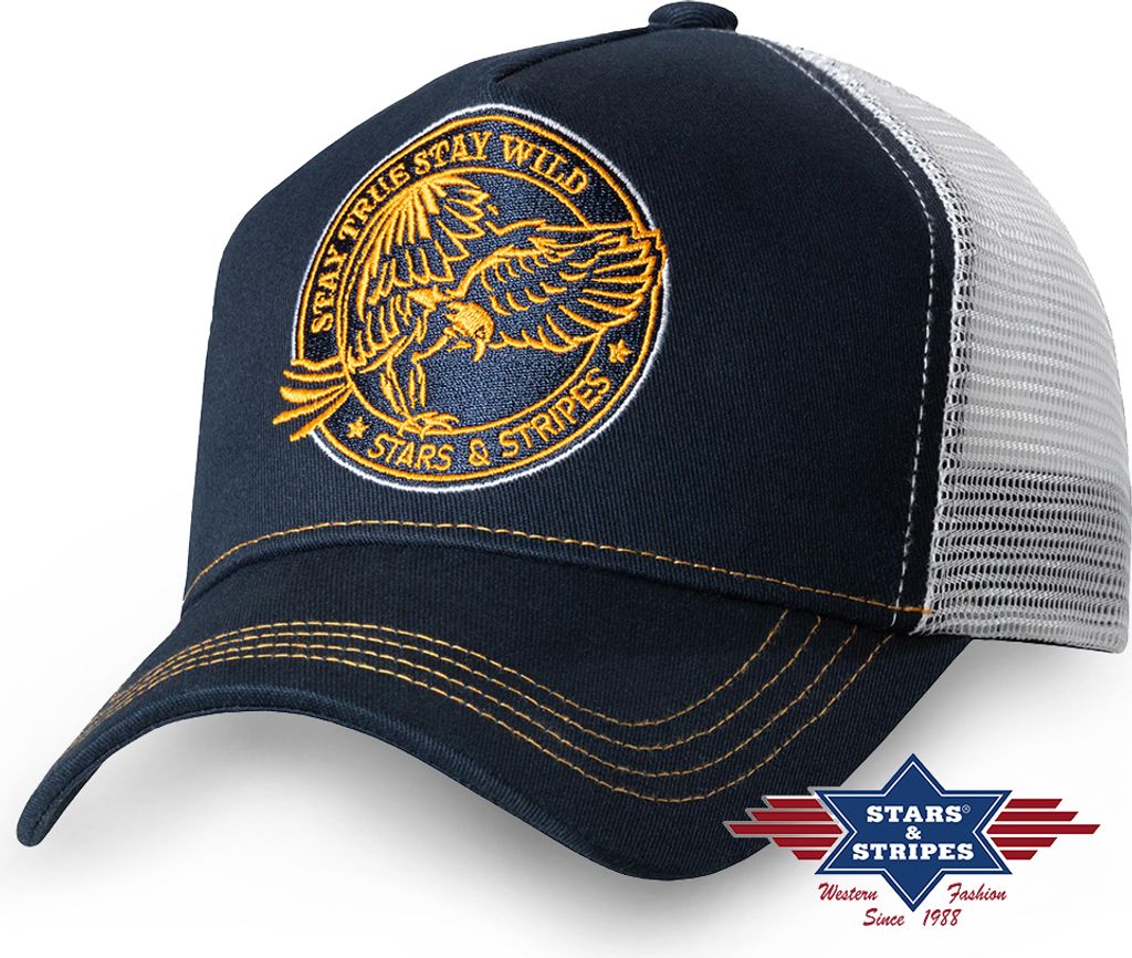 Stars & Stripes Trucker Cap Stay Wild, blau, Gr. Einheitsgröße