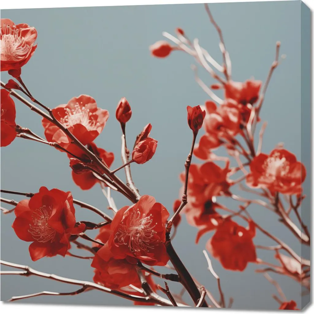 Decorazione Parete Primavera Scarlatta 90x90 - Design Moderno XXL