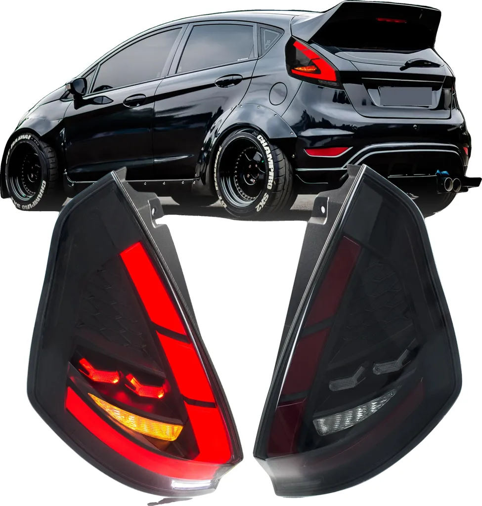 Feux Arrière LED pour Fiesta MK7 MK7.5 2008-2017 avec Clignotant Séquentiel