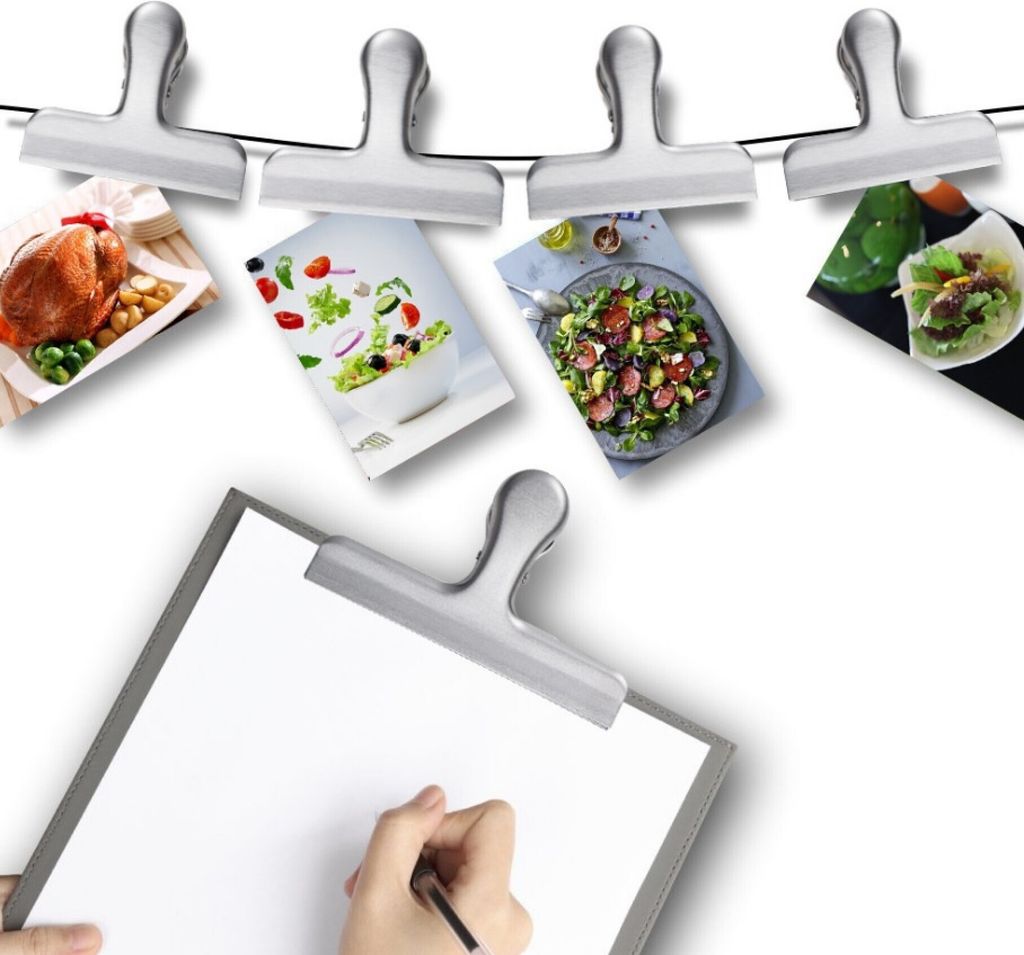 10 Stück Verschlussklammern Edelstahl - 55mm & 76mm Metallclips Für Büro, Schule, DIY