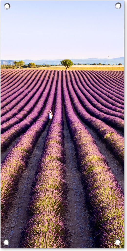 MuchoWow 40x80 cm Outdoor-Poster Gartendeko Sichtschutz Garten Poster für den Garten Lavendelfelder in der Provence in Frankreich