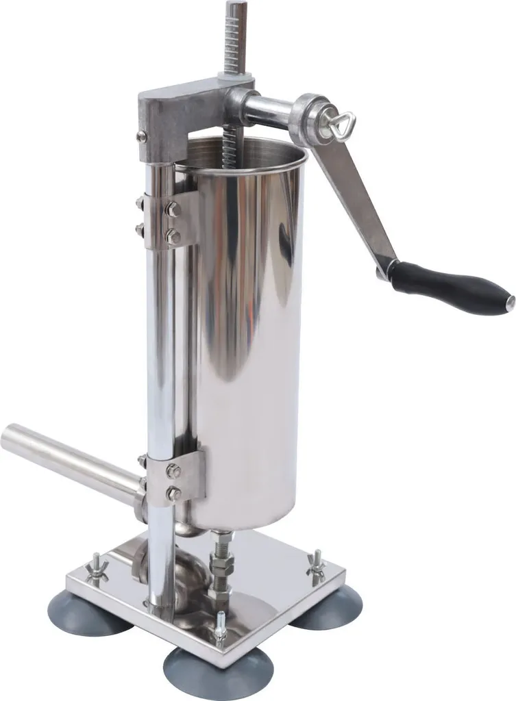Remplisseur de saucisses manuel en acier inoxydable de 3 litres robuste
