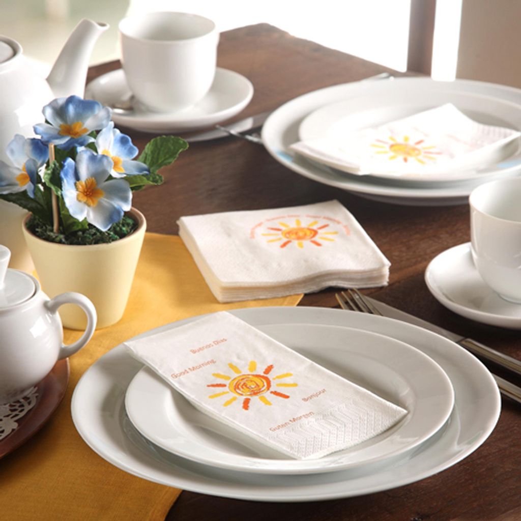 PAPSTAR Bistroservietten "Good Morning" 3 lagig