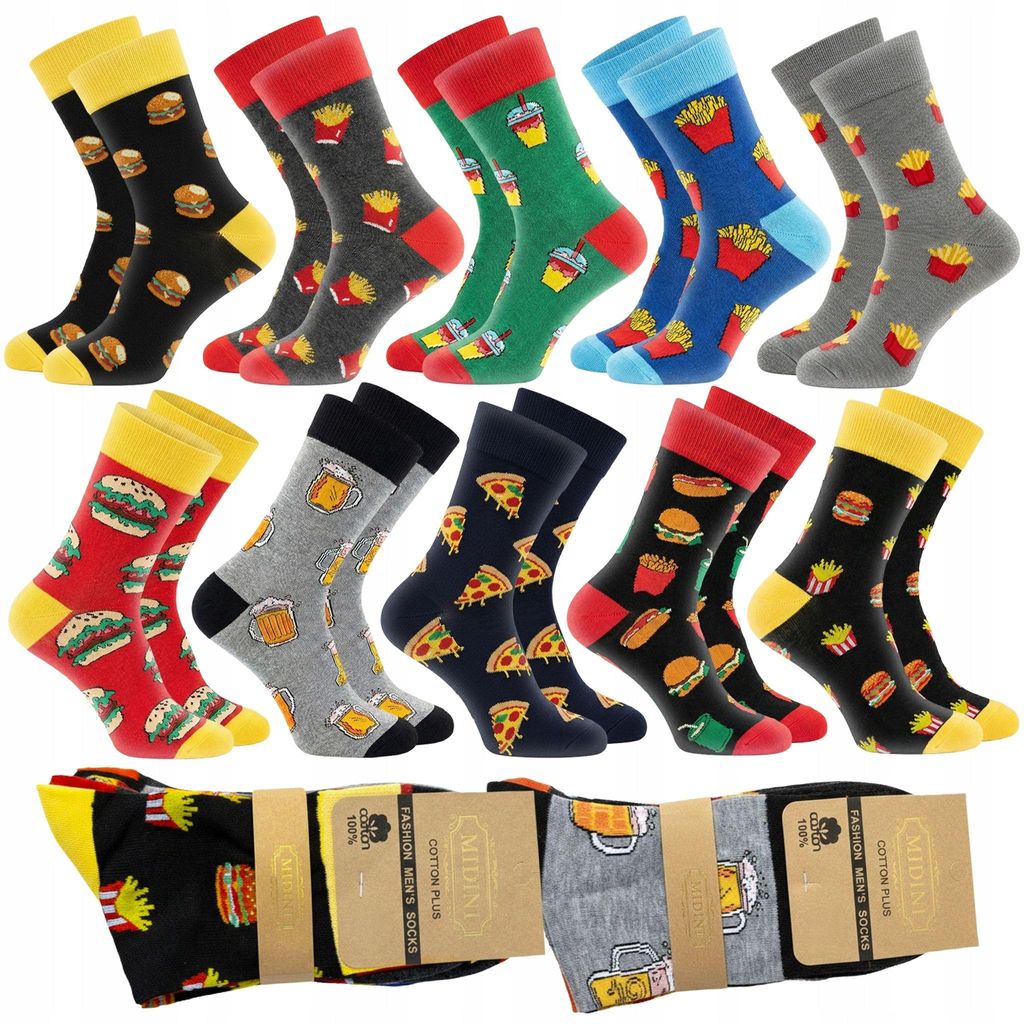10 paia di calzini da uomo – calzini in cotone colorati e Immagine del prodotto 