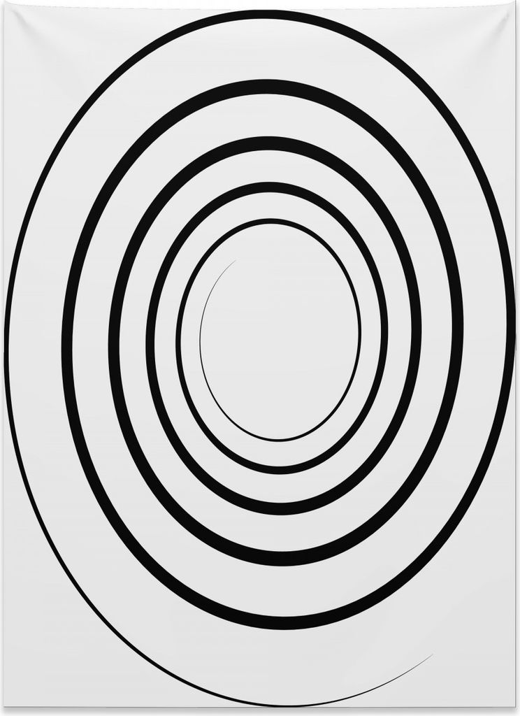 Abakuhaus Weiß Wandteppich, Spiralform Monochrom aus Weiches Mikrofaser Stoff Kein Verblassen Klare Farben Waschbar, 110 x 150 cm, Weiß Schwarz