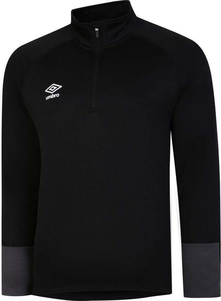 Umbro - "Total Training" Trainingsjacke mit kurzem Reißverschluss für Kinder UO1996 (128) (Schwarz/Weiß/Kohlen-Schwarz)