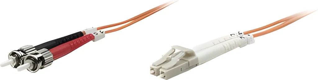 Cordon Fibre LC vers ST 5m OM2 Duplex Multimode 50/125µm Orange