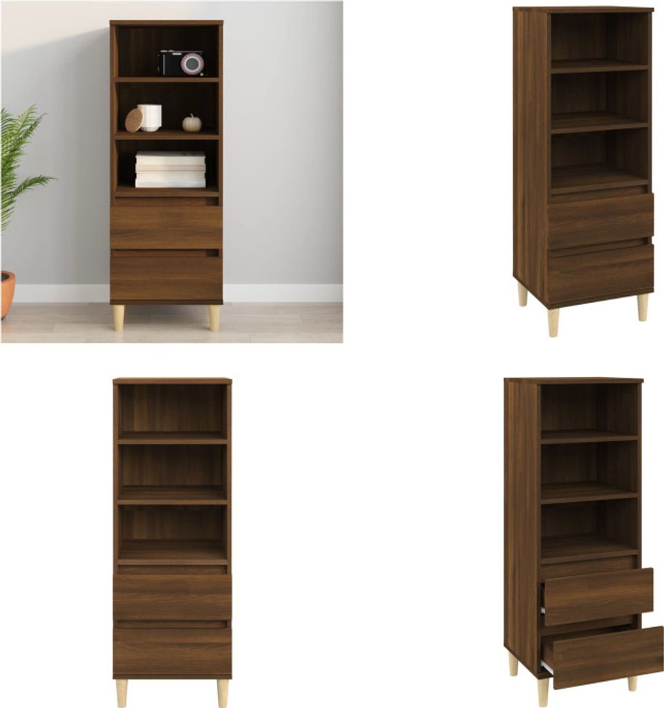 vidaXL Highboard Braun Eichen Optik 40x36x110 cm Holzwerkstoff - Highboard - Highboards - Sideboard - Schrank