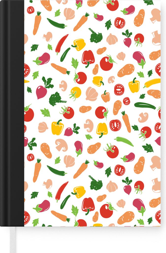 MuchoWow Notizbuch Tagebuch Haushaltsbuch Notebook A5 Gemüse - Regenbogen - Vegan - Muster - Notizblock - Notizheft - Notebook - Schreibblock - ...