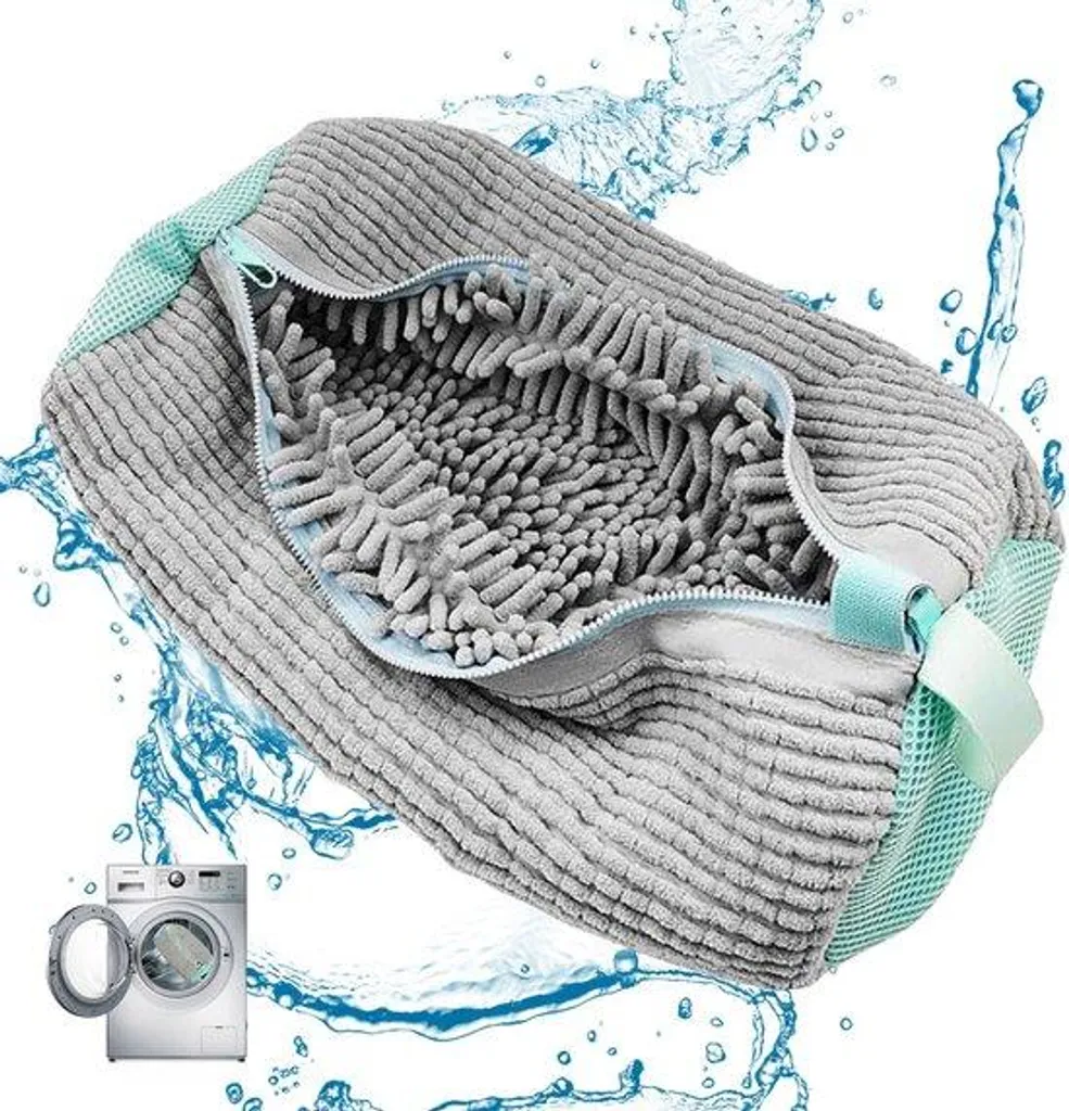 Filet de lavage chaussures rembourré en peluche pour machine à laver