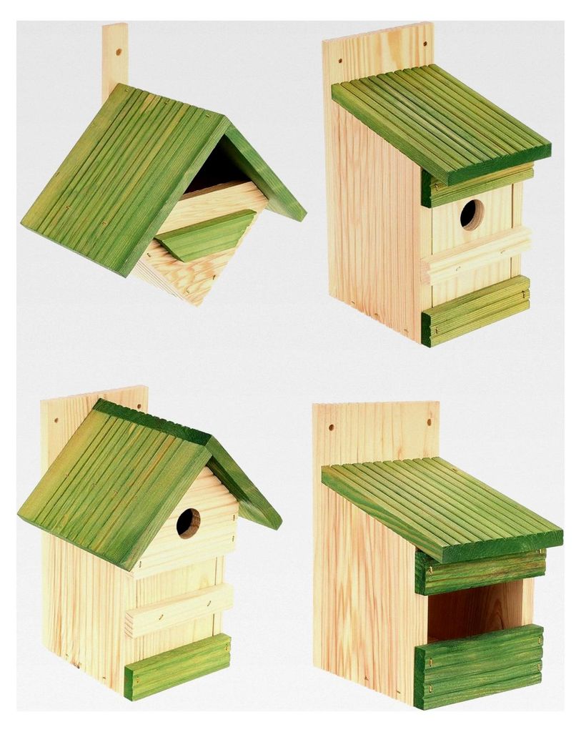 4X Nistkästen Mix zum Aufhängen | Vogelhaus | handgefertigt in Europa | für Meisen, Kleinvögel & Wildvögel | wetterfest aus robustem Kiefernho...