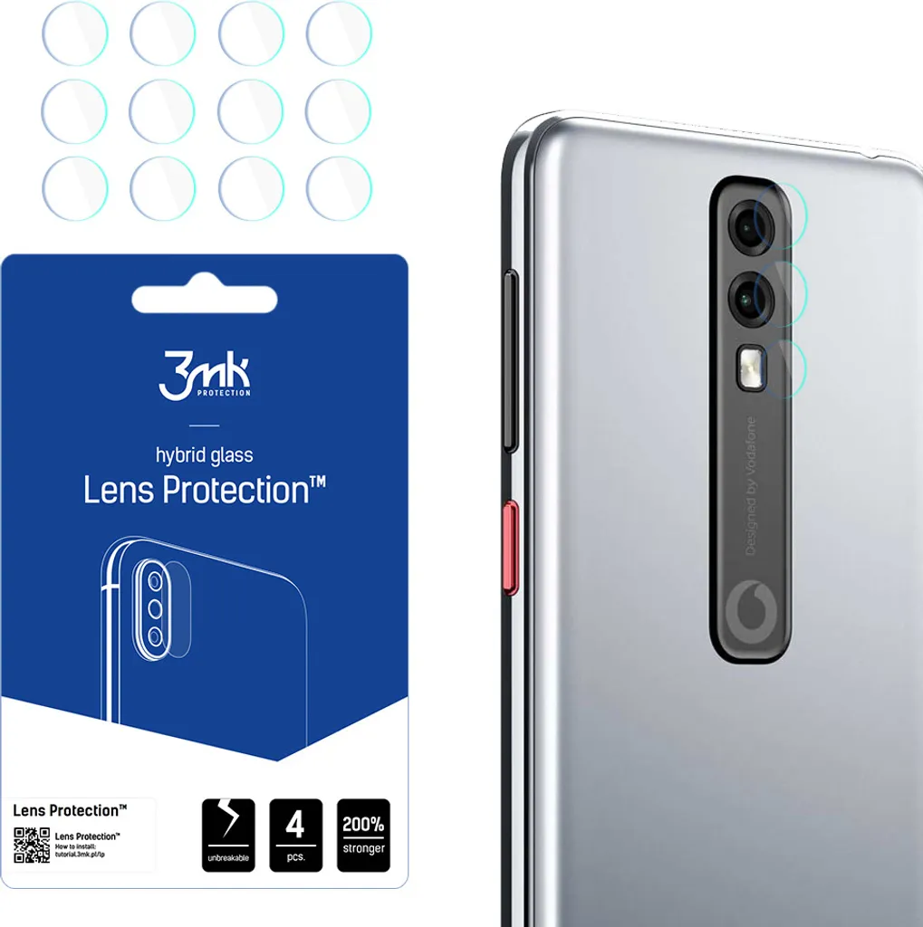 3mk Hybrid Glass Lens Protection Vodafone Smart V10 | Anti-Graffio 6H