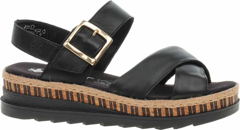 Rieker Sandalen Plat Sandalen Plat - Zwart - Maat 38