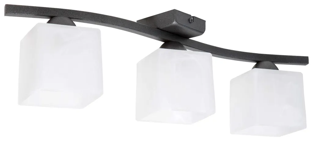 Plafonnier suspendu en verre 3x60W - Lustre moderne LED pour salon chic