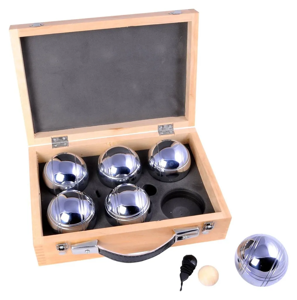 Jeu de boules professionnel finition chrome avec coffre de luxe boisé