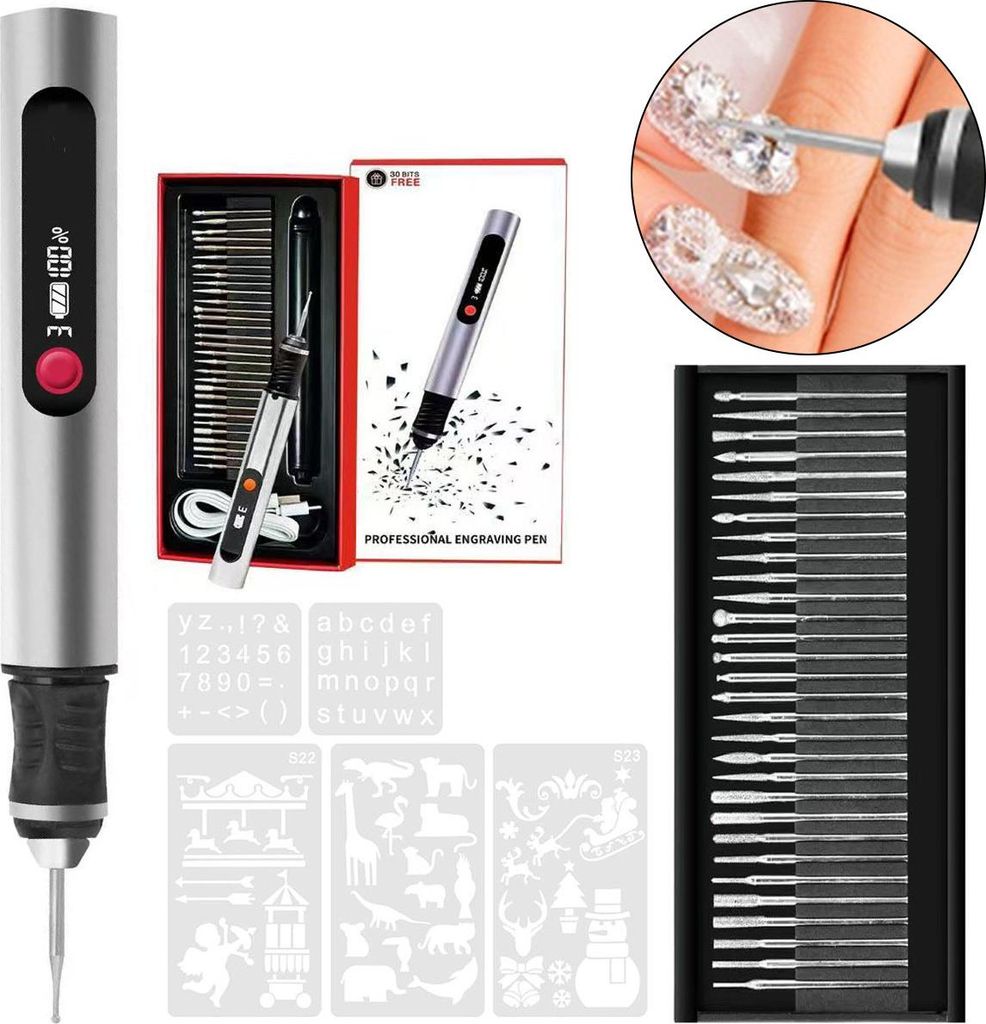 Kabelloser, tragbarer Modellierstift, inklusive 30 Bohrern Produktbild 
