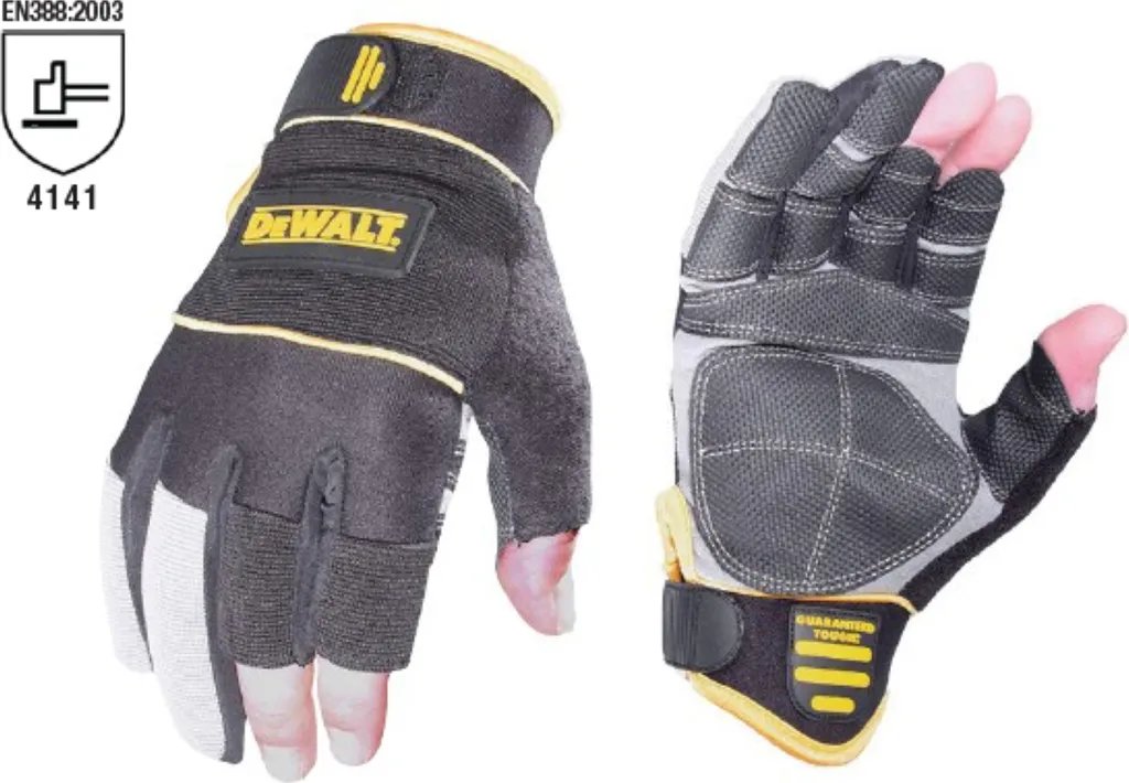 Gant de protection DeWALT DPG24LEU Taille 10 avec 3 doigts libres Noir