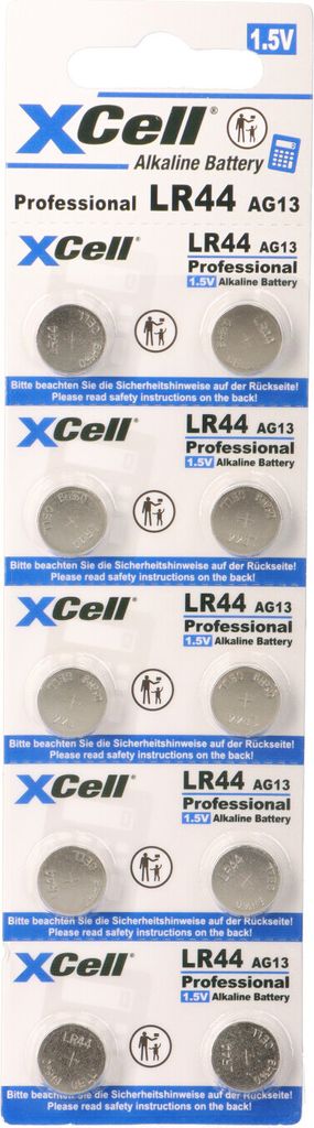 XCell Batterie Knopfzelle LR44 145mAh Alkaline 10St.