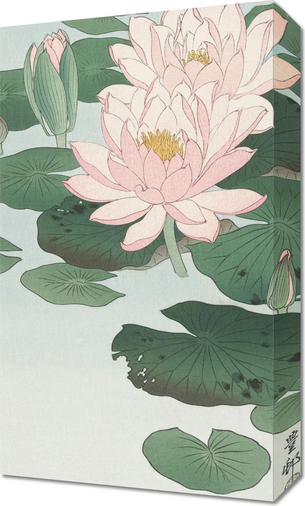 Bild 30x50cm Seerose, Japanischer Koson Vintage für das Wohnzimmer