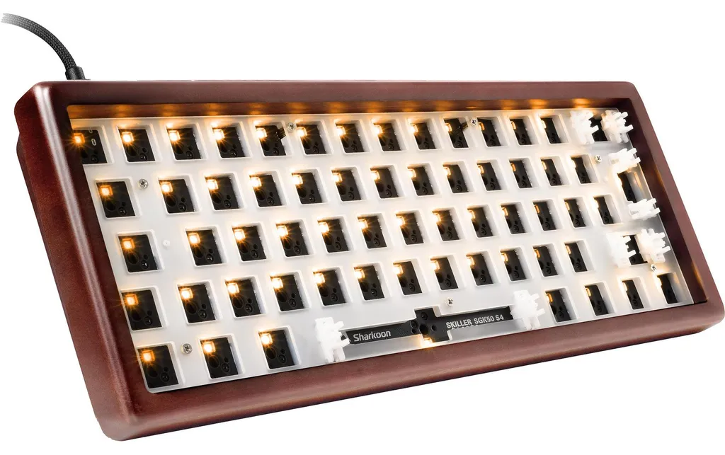Clavier Mécanique à Monter Sharkoon SKILLER SGK50 S4 Gen2 Wood 60%