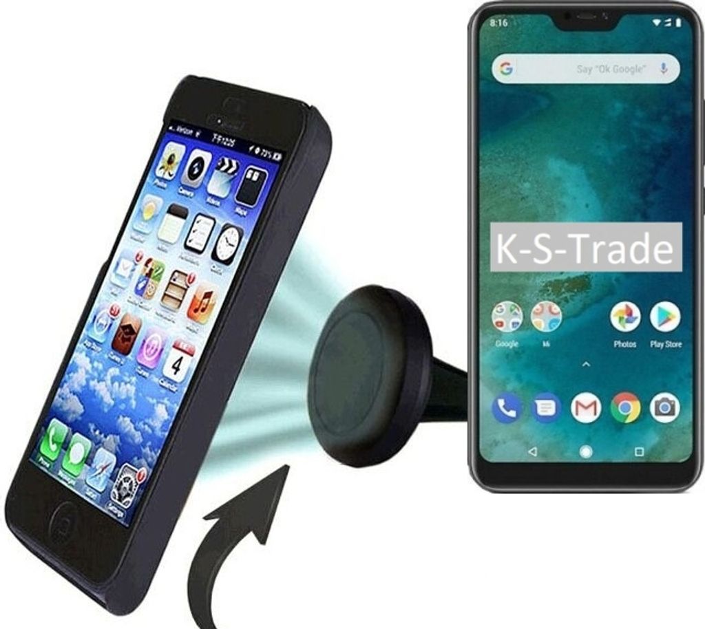 K-S-Trade Kompatibel mit Xiaomi Mi A2 Lite Auto Handy Halterung KFZ Halter Lüftungsgitterhalterung Air Vent mount Smartphone Halter