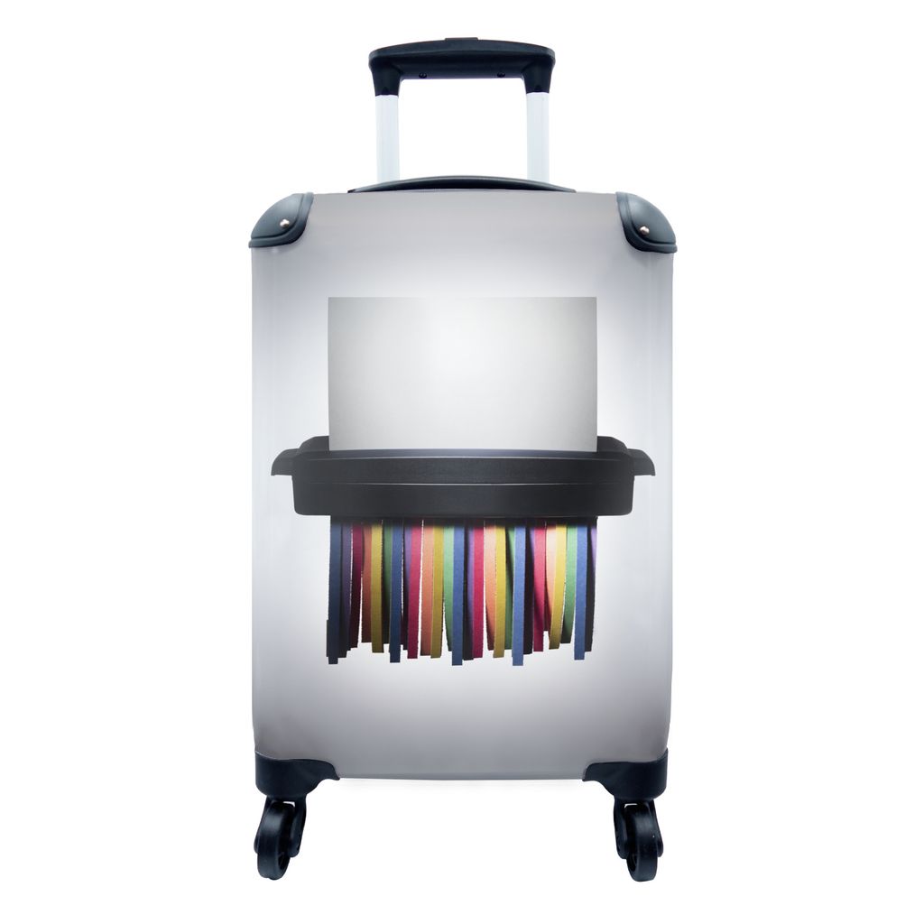 MuchoWow Koffer Handgepäck Trolley Rollkoffer Kleine Reisekoffer mit 4 Rollen - Shredder für Gleichberechtigung - Cabin Size < 55x40x23 cm & 55...