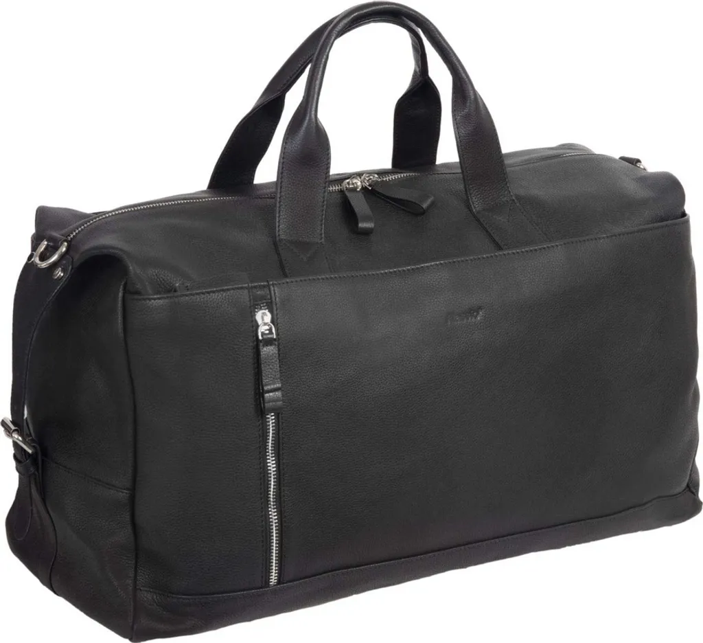 Sac de Voyage Week-end en Cuir Noir Alassio TORO - Bagage Cabine Chic