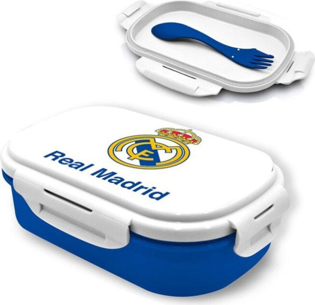 Real Madrid Brotdose mit Besteck Fußball Sandwichbox Set Produktbild 