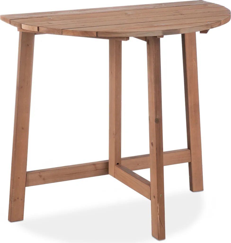 Petite Table Pliante Demi-Ronde en Bois - Solution Gain de Place Balcon - 10