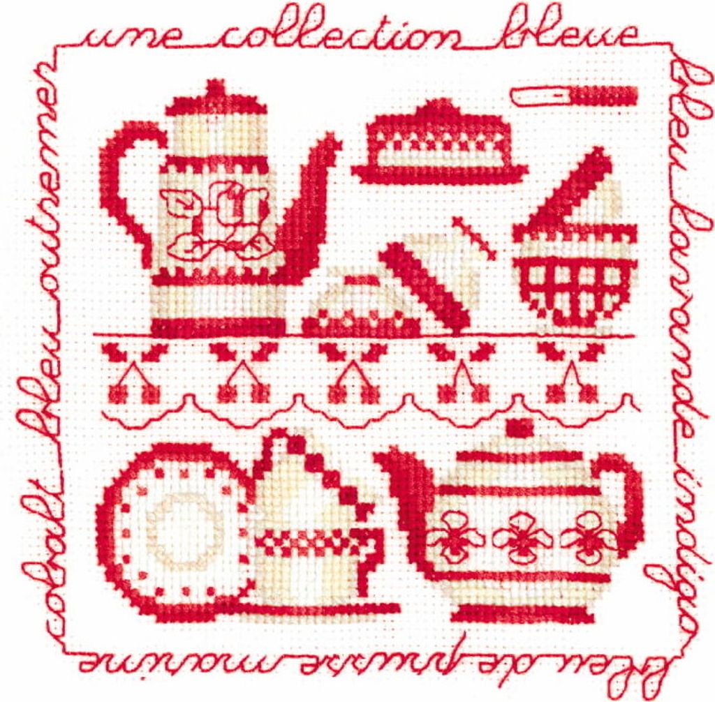 Le Bonheur des Dames Kreuzstich Set "Rote Kollektion", Zählmuster, 11.5x11.5cm