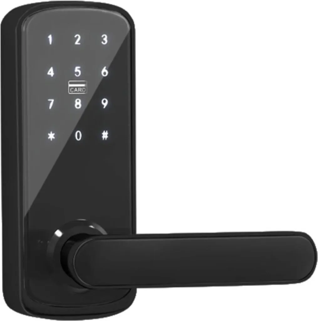 INF Serrure Intelligente à Pêne WiFi Tuya avec Empreinte Digitale Noir
