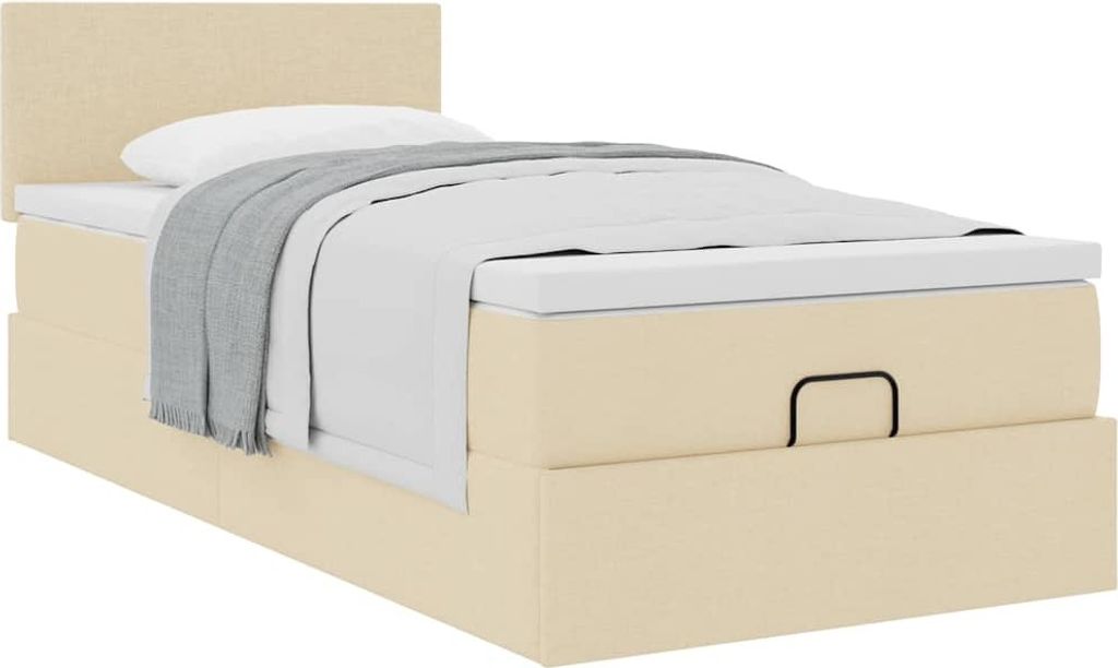 Maison Exclusive - Ottoman-Bett mit Matratze Creme 100x200 cm Stoff