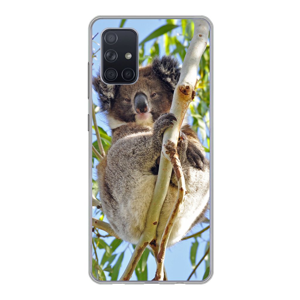 MuchoWow Handyhülle Schutzhülle Hülle für Samsung Galaxy A51 5G Koala - Luft - Zweige - Jungen - Mädchen Silikon Softcase Handy Hülle - Abb...