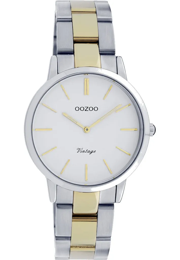 Montre Vintage Femme OOZOO Bicolore Argent C20044 - Design Rétro Chic