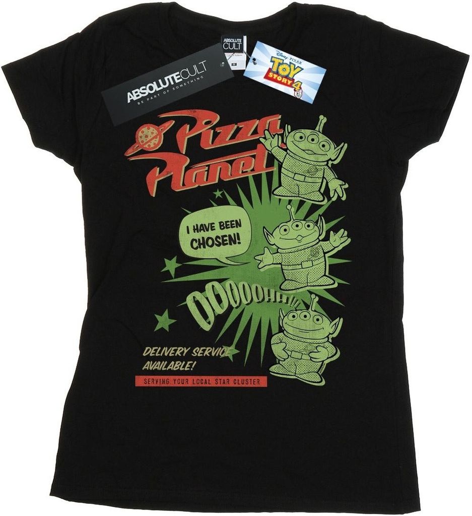 Disney - "Toy Story 4 Pizza Planet Little Green Men" T-Shirt für Damen BI44373 (M) (Schwarz)