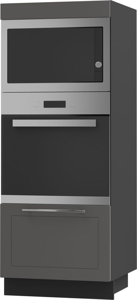 Backofenschrank KVANTUM Vollauszug 60cm Korpus- & Frontfarbe wählbar (Q-D5AA/60/154),graphit matt,schwarz