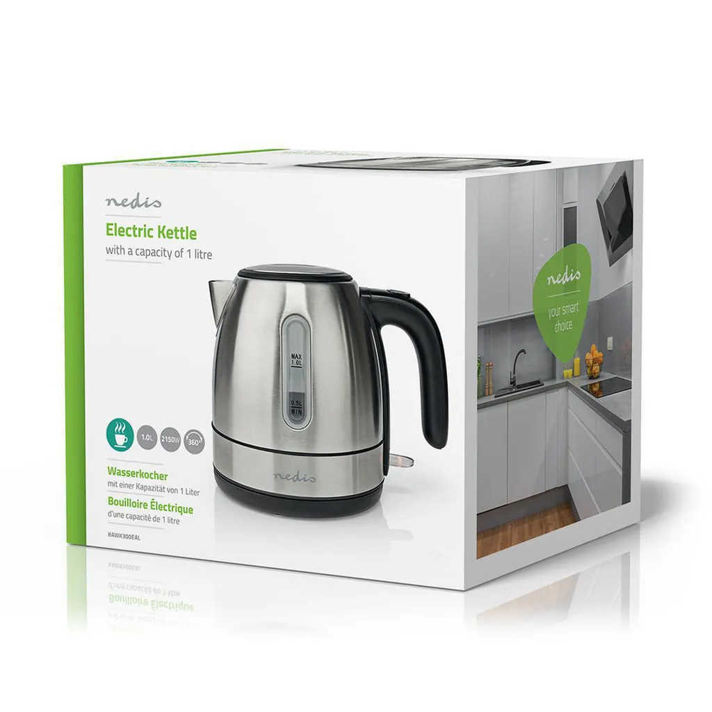 Nedis KAWK300EAL Bollitore Elettrico Alluminio 1L 2150W Design - 6